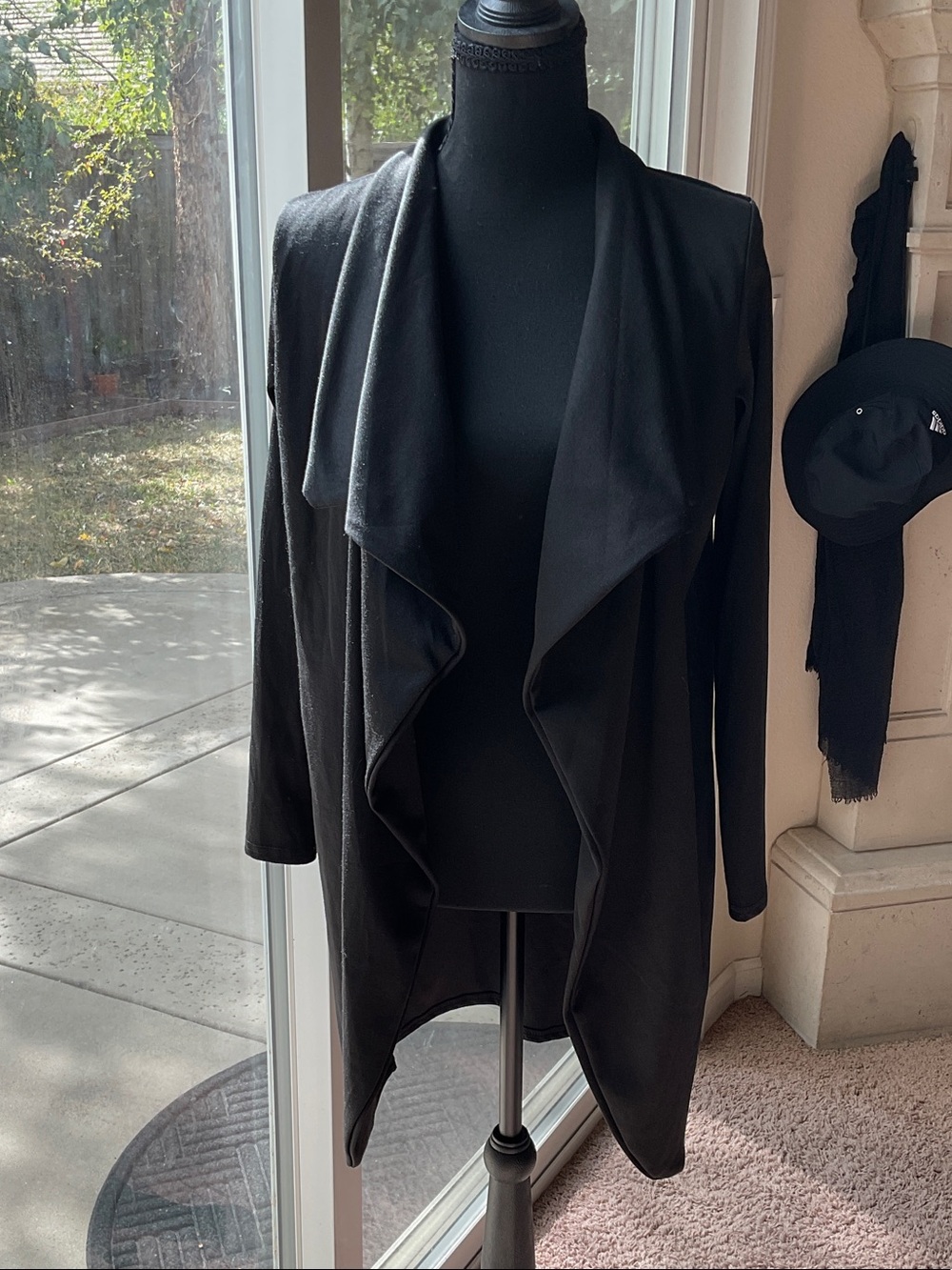 Boohoo Black Draped Waterfall Blazer
